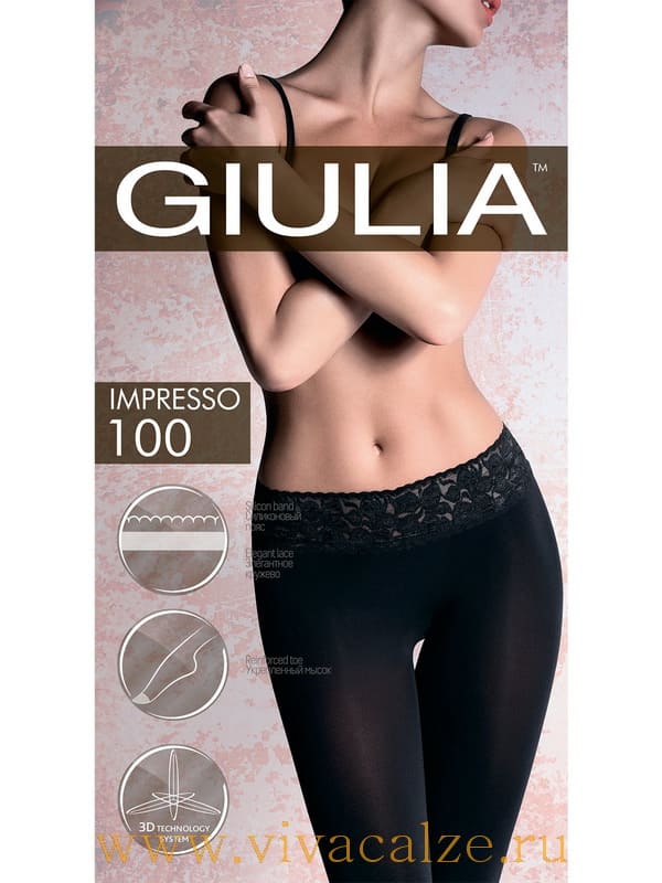 Giulia IMPRESSO 100 колготки с кружевным поясом