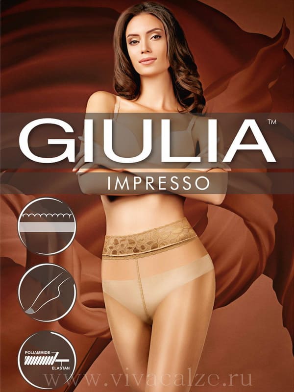 Giulia IMPRESSO 20 колготки с кружевным поясом
